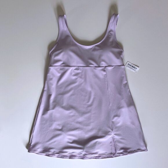 NWT Lavender Swim Dress L Year-Round Swimming High Coverage Swimsuit One-Piece - Picture 9 of 9